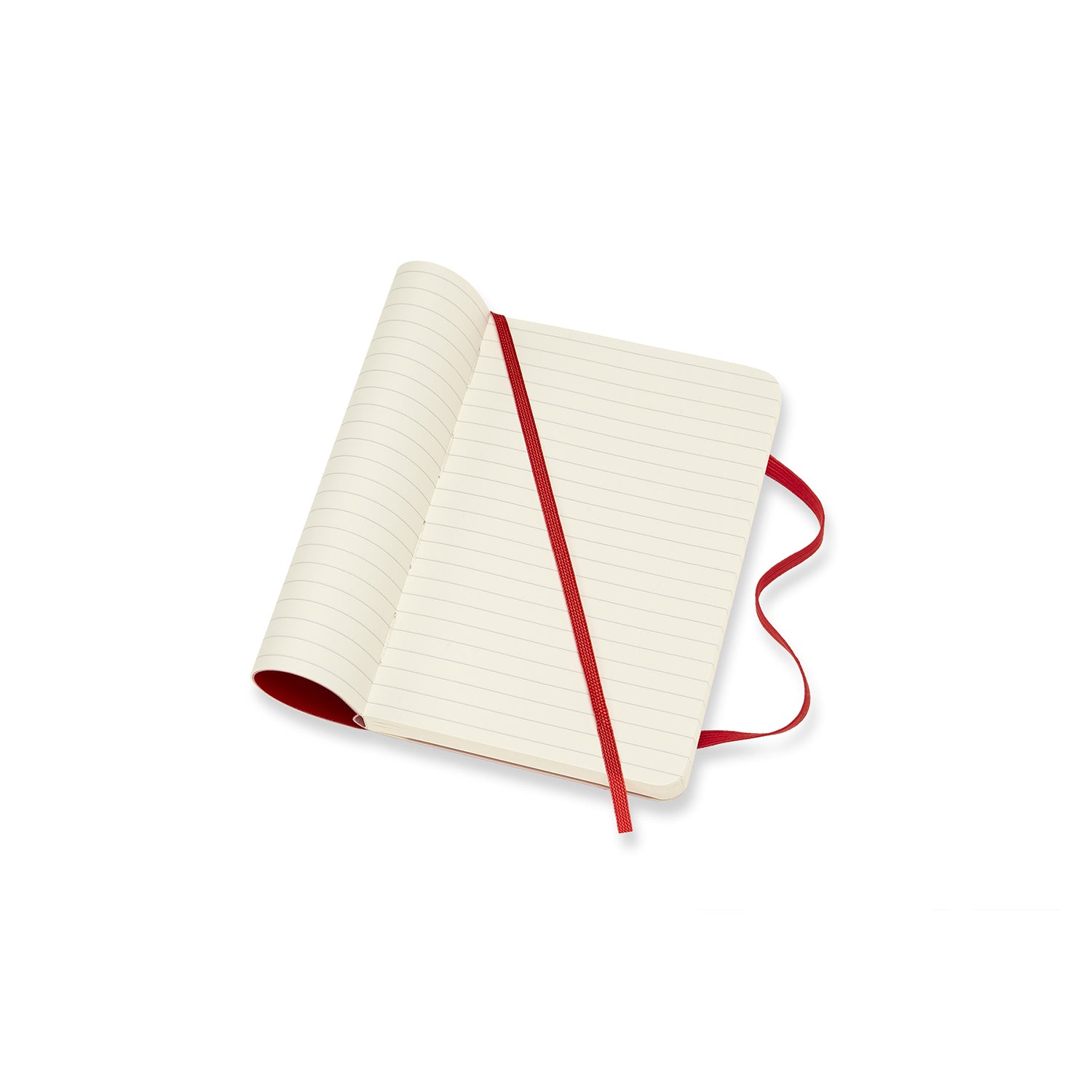 Moleskine Notizbuch – 90 × 140 mm – liniert – 70 g/m² – Softcover, Gummiband, Innentasche, Rot, FSC