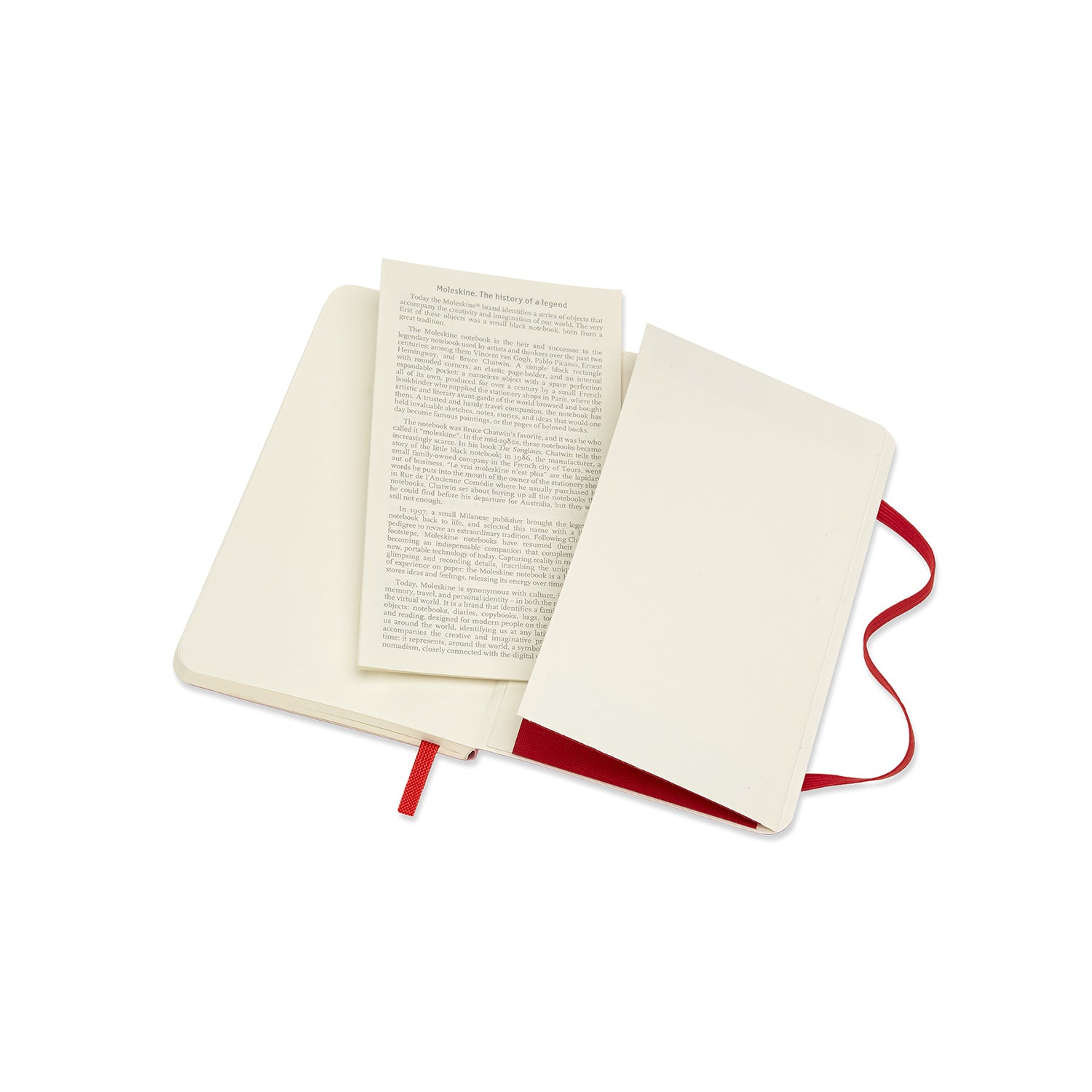 Moleskine Notizbuch – 90 × 140 mm – liniert – 70 g/m² – Softcover, Gummiband, Innentasche, Rot, FSC