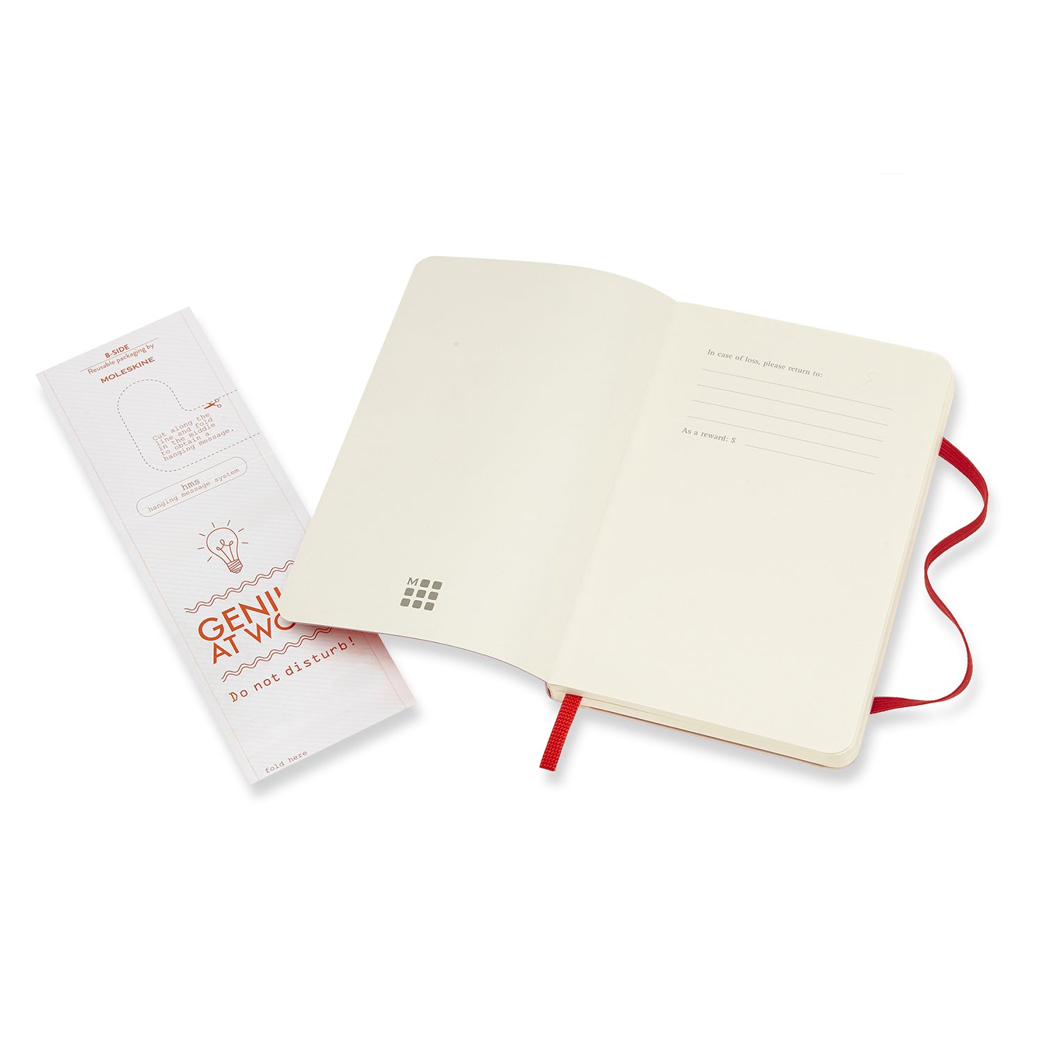 Moleskine Notizbuch – 90 × 140 mm – liniert – 70 g/m² – Softcover, Gummiband, Innentasche, Rot, FSC