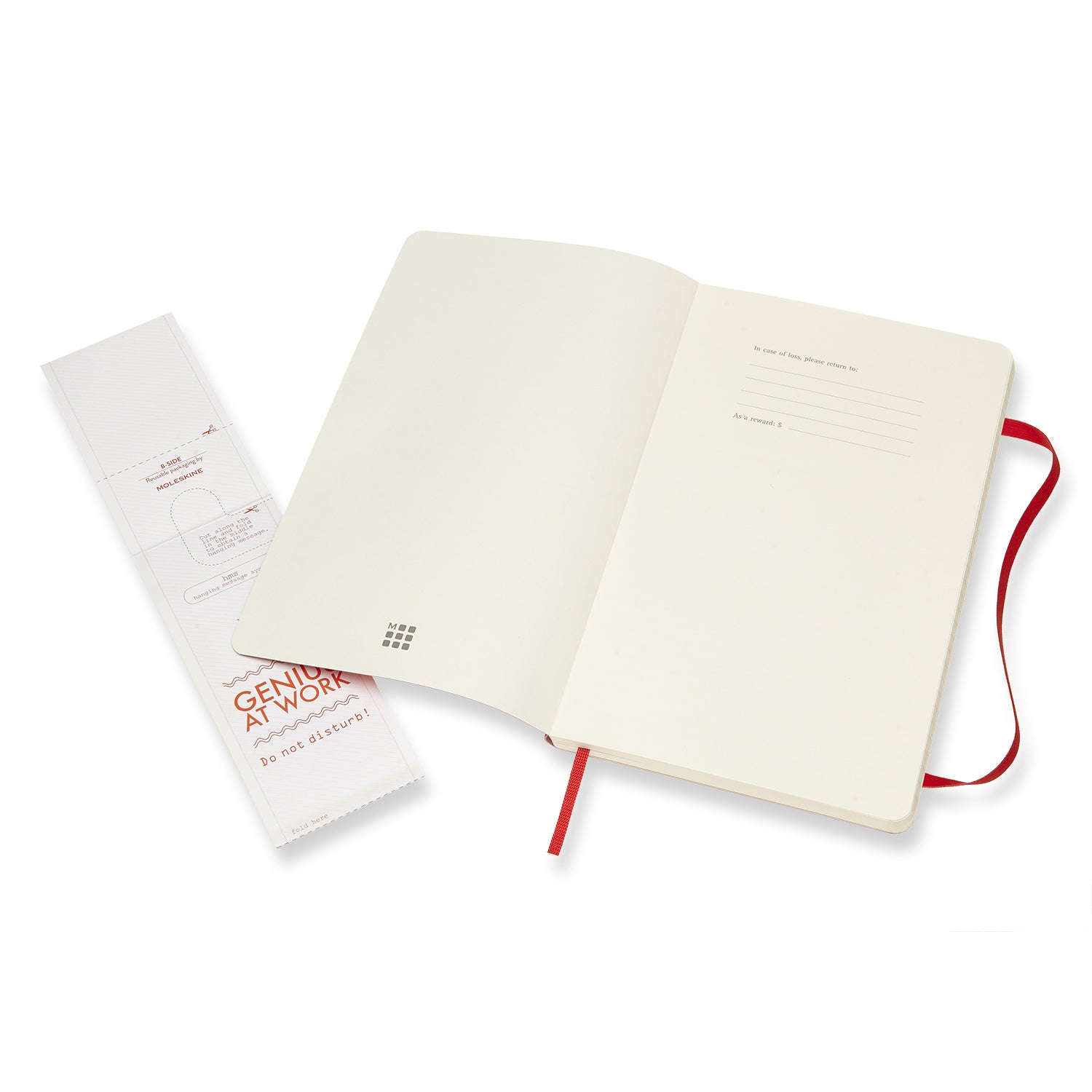 Moleskine Notizbuch – 130 × 210 mm – liniert – 70 g/m² – Softcover, Gummiband, Tasche – Rot, FSC