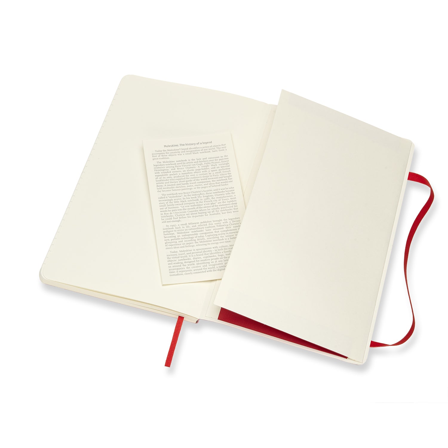 Moleskine Notizbuch – 130 × 210 mm – liniert – 70 g/m² – Softcover, Gummiband, Tasche – Rot, FSC