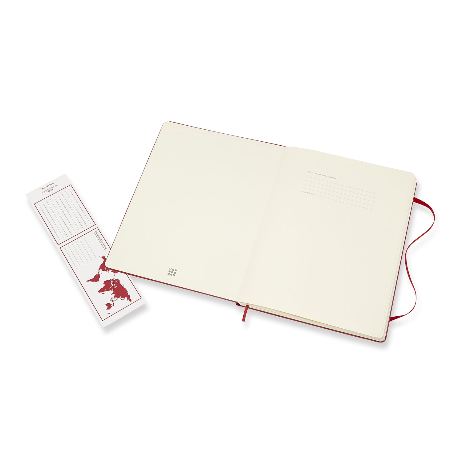 Moleskine Notizbuch – 190 × 250 mm – liniert – 70 g/m² – Hardcover, Gummiband, Einstecktasche, rot, FSC