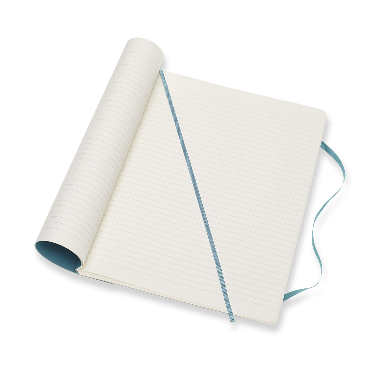 Moleskine Notizbuch, 190 × 250 mm, liniert, Fadenheftung, Softcover, 192 Seiten, 70 g/m² – hellblau