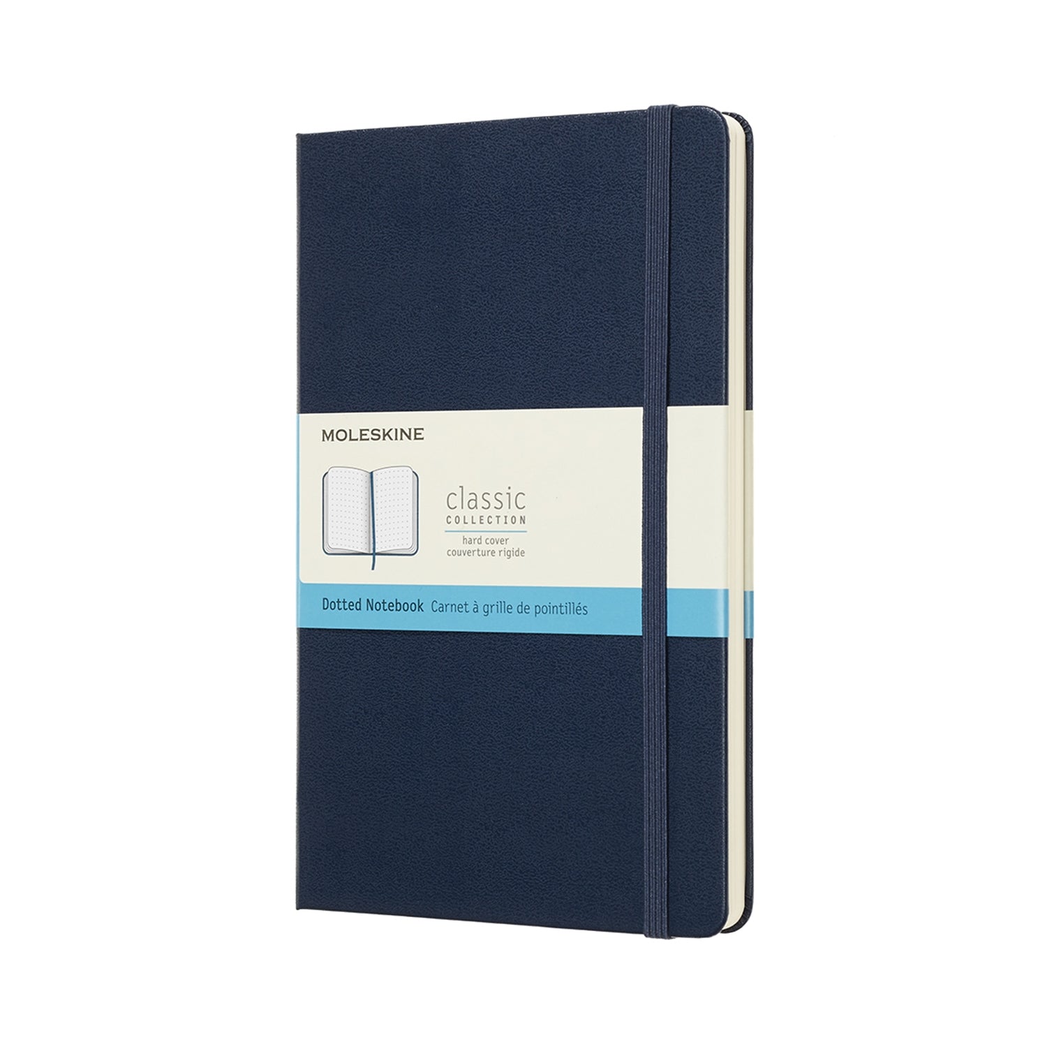 Moleskine Notizbuch – 130 × 210 mm – punktiert – 70 g/m² – Hardcover, Gummiband, Einstecktasche, blau, FSC