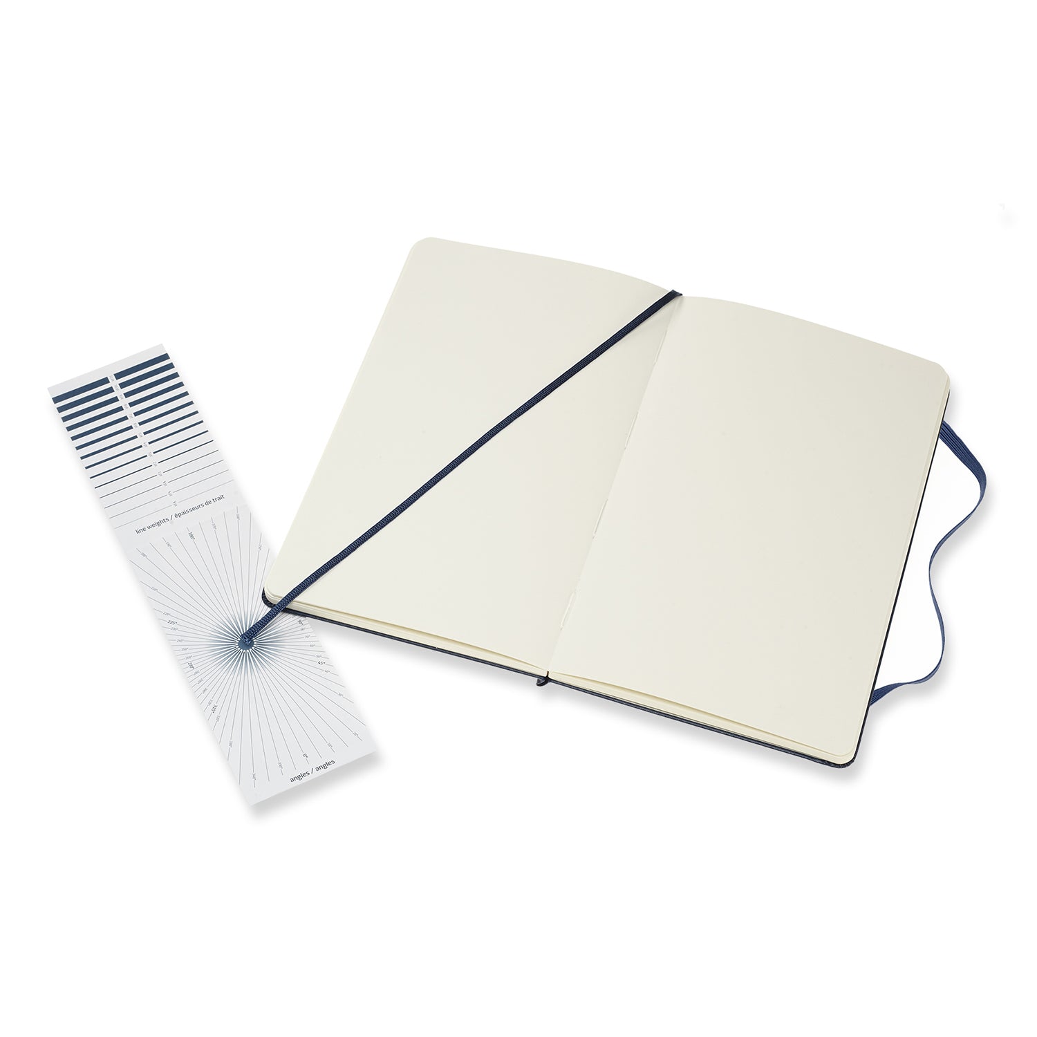Moleskine Skizzenbuch – 13 × 21 cm – 165 g/m² – Hardcover – mit Gummiband – Elfenbeinweiss – Blau