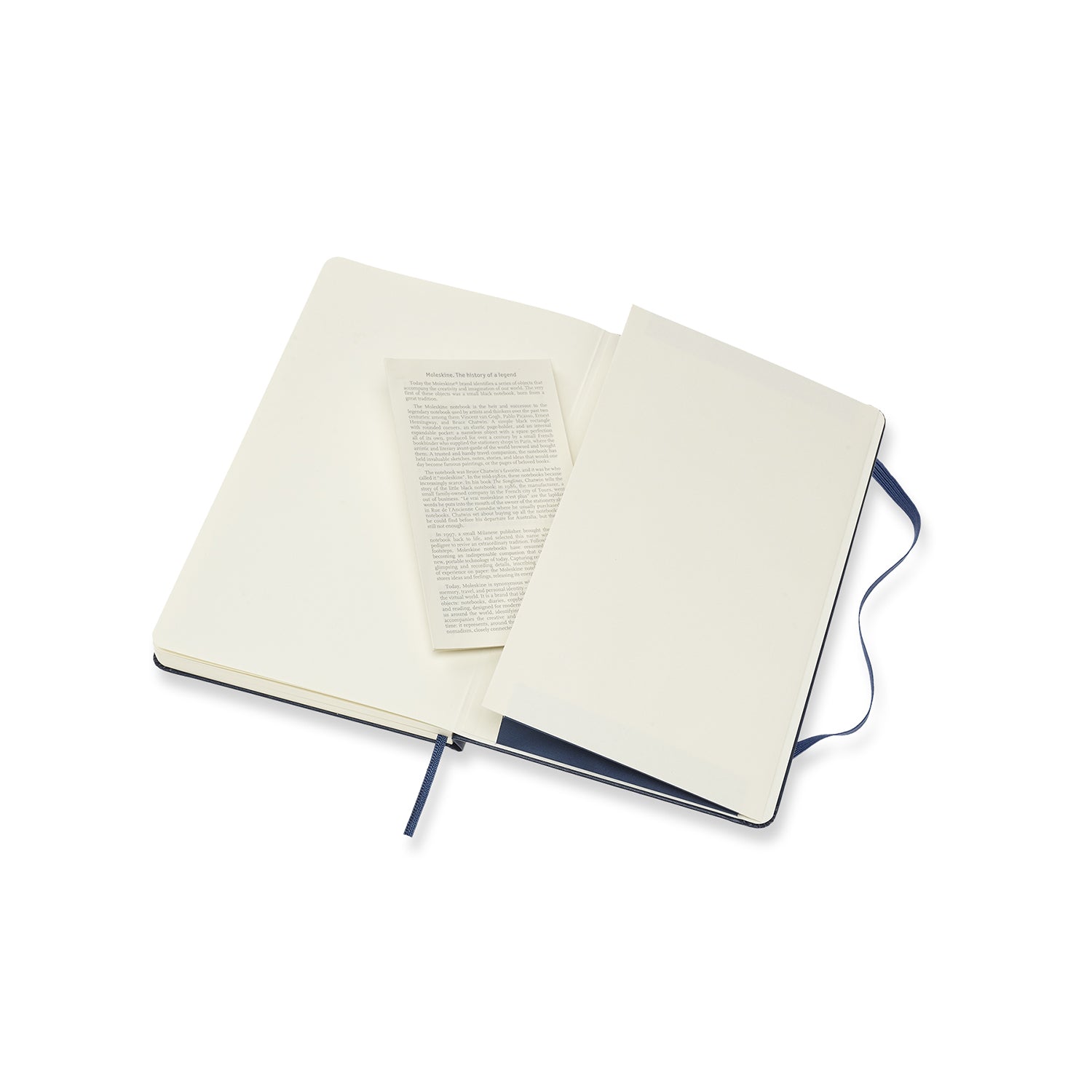 Moleskine Skizzenbuch – 13 × 21 cm – 165 g/m² – Hardcover – mit Gummiband – Elfenbeinweiss – Blau