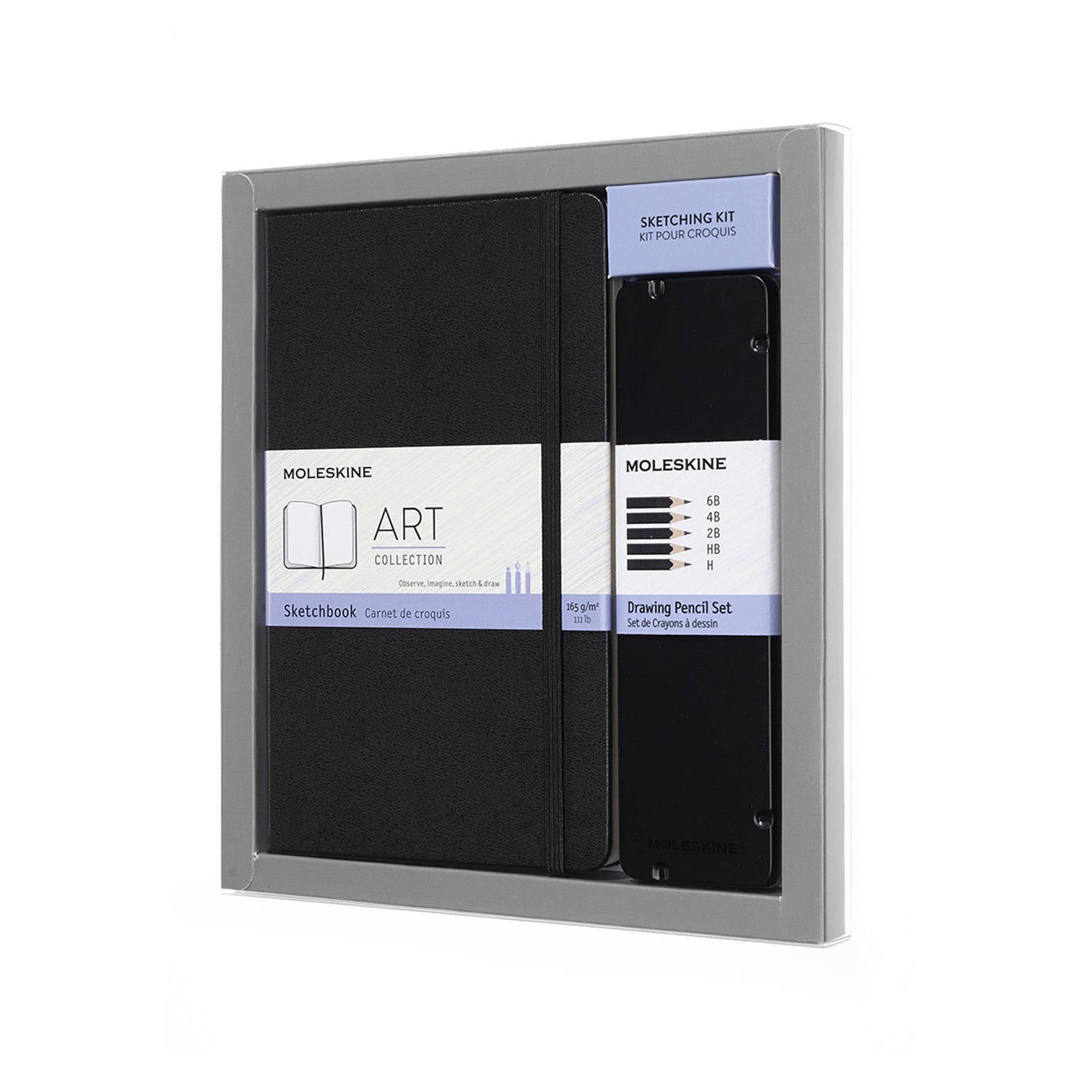 Moleskine Skizzenbuch – 165 g/m² – Hardcover – mit Gummiband – elfenbeinweisses Papier – Schwarz