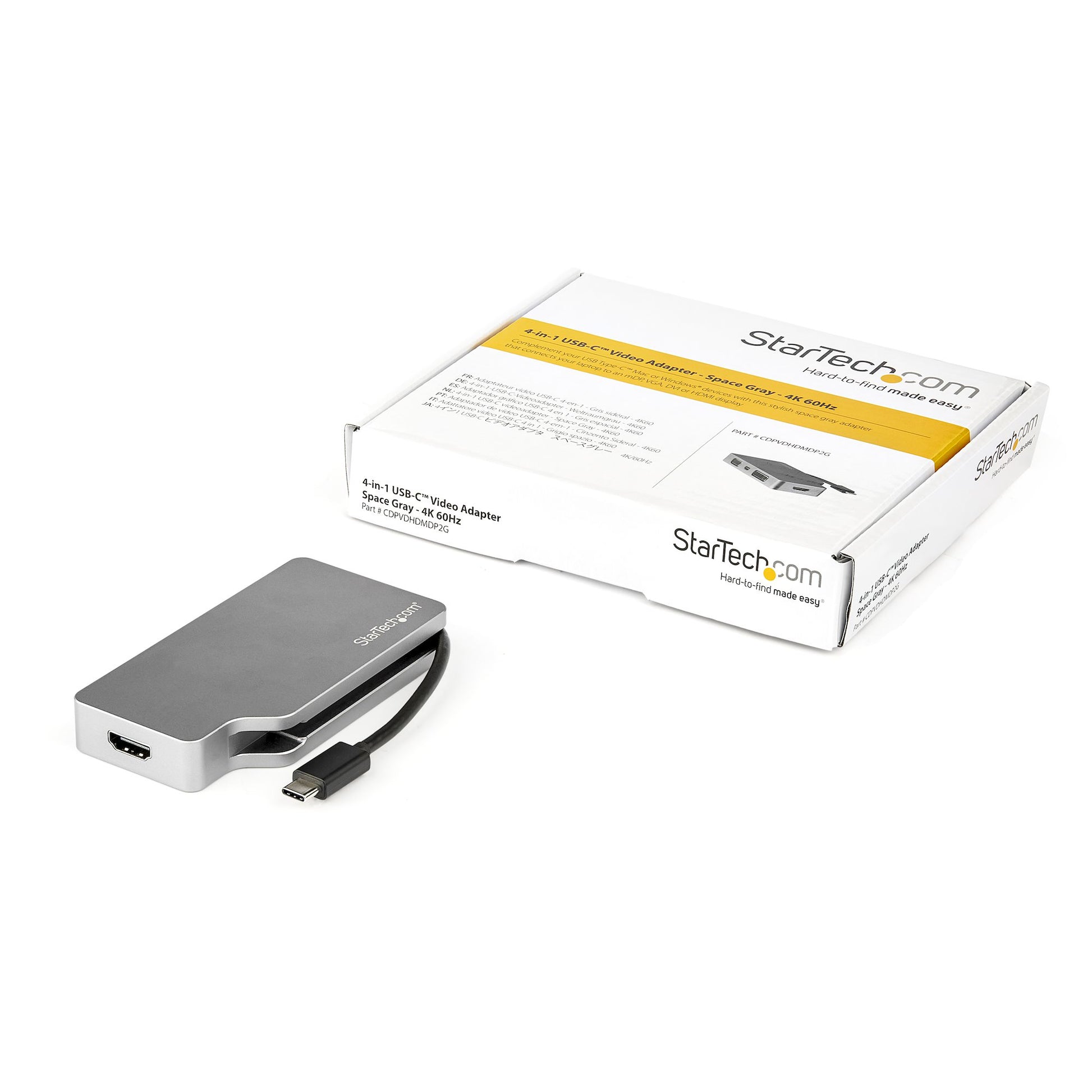 StarTech.com USB-C Multiport-Adapter – 4K (4096 × 2160) @ 60 Hz, HDMI 2.0, DVI-D, VGA, 11,5 cm, USB 3.2 Gen 1