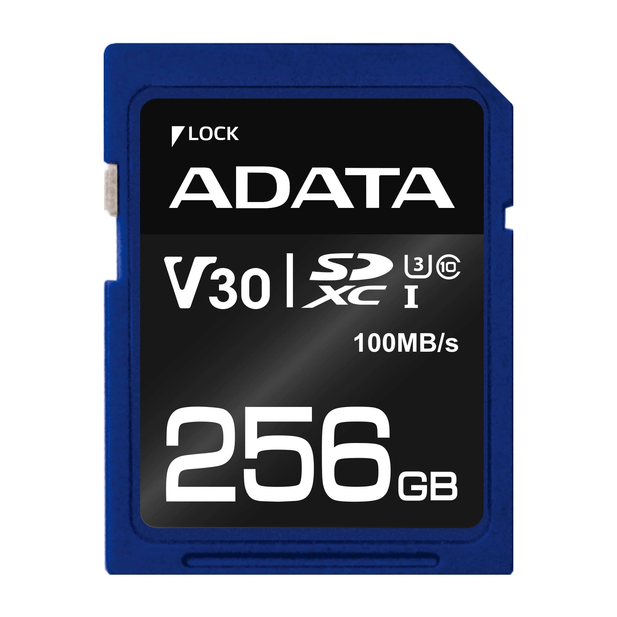 ADATA ASDX256GUI3V30S-R SDXC 256 GB – UHS-I, Klasse 10, U3, V30, 100/60 MB/s