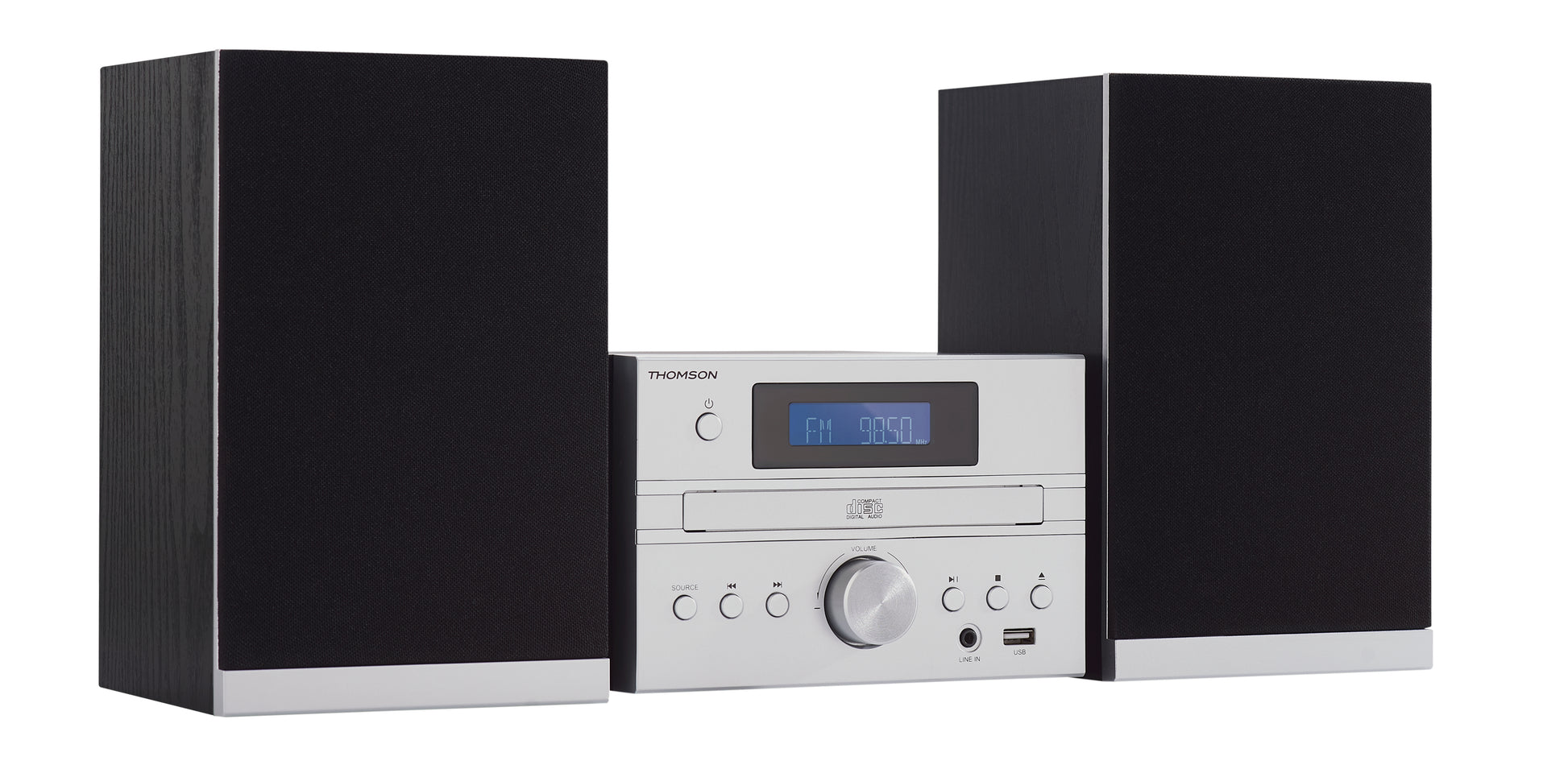 Thomson MIC122DABBT – Micro HiFi-Anlage, DAB+/UKW, CD, Bluetooth, 50 W – Silber