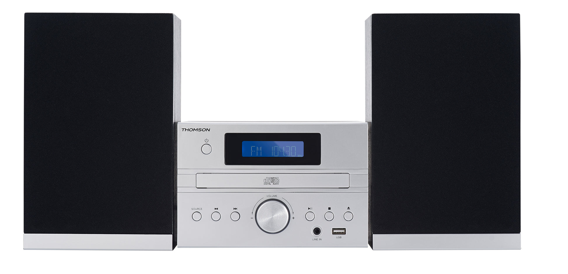 Thomson MIC122DABBT – Micro HiFi-Anlage, DAB+/UKW, CD, Bluetooth, 50 W – Silber