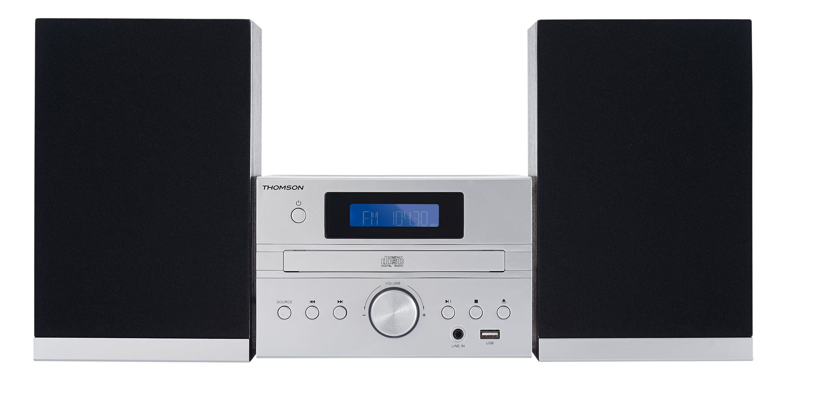 Thomson MIC122DABBT – Micro HiFi-Anlage, DAB+/UKW, CD, Bluetooth, 50 W – Silber