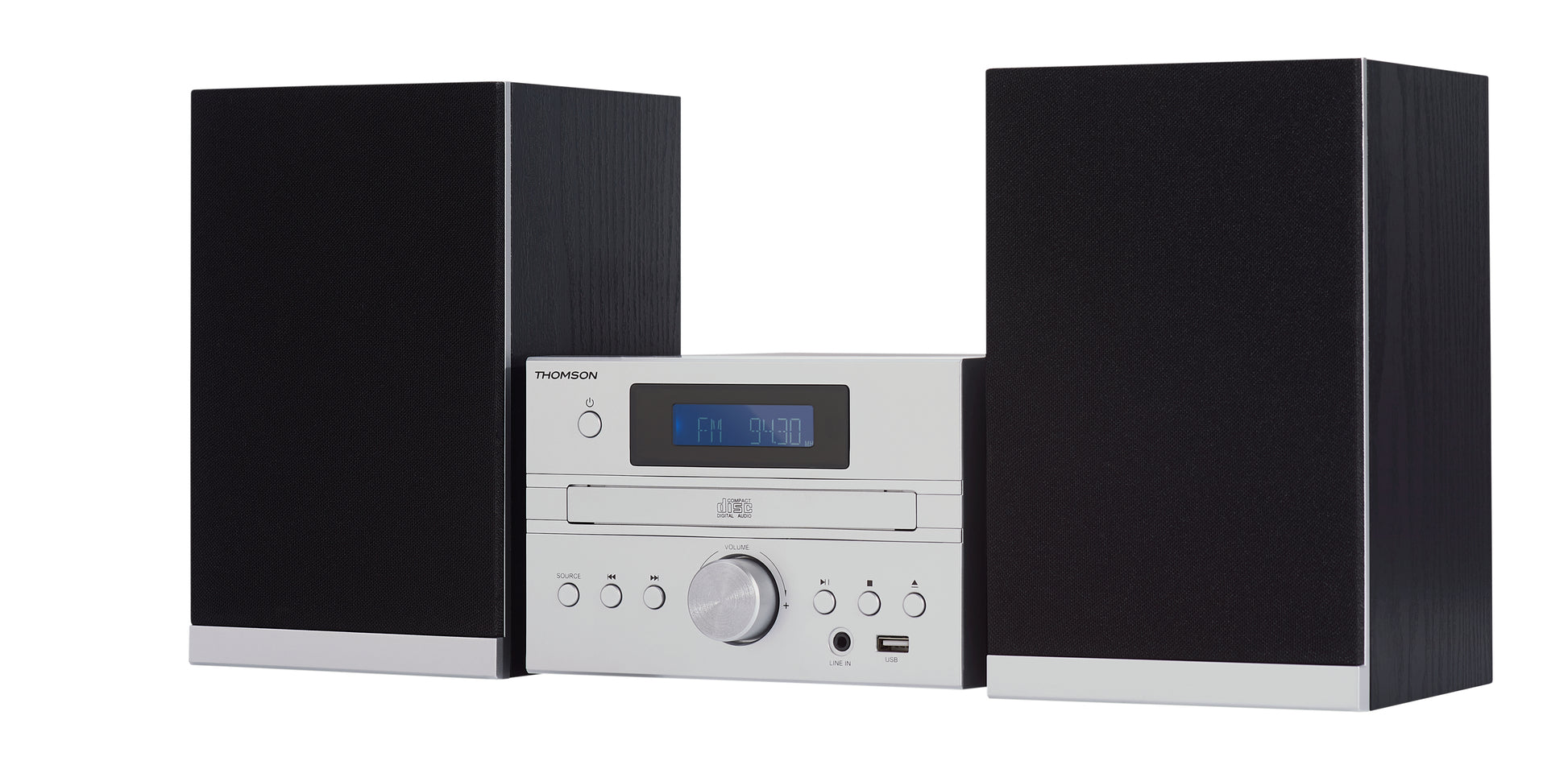 Thomson MIC122DABBT – Micro HiFi-Anlage, DAB+/UKW, CD, Bluetooth, 50 W – Silber