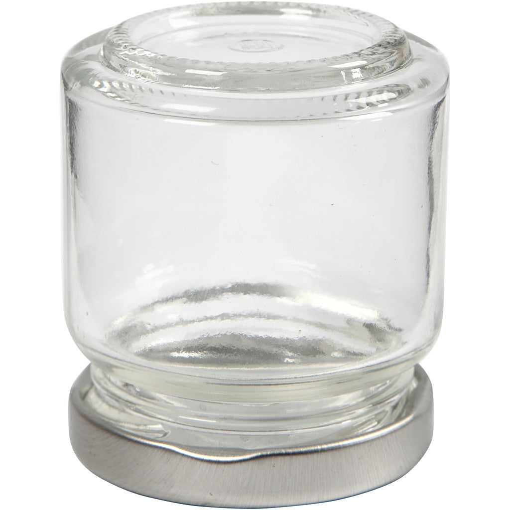 Creativ Company Glas – 12er Set, 100 ml, Ø 5,7 cm, H 6,5 cm, Transparent, mit Schraubdeckel