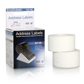 Seiko Instruments Adress-Etiketten, 28 mm × 89 mm, weiss, Papier, permanent, 260 Etiketten (2 × 130)