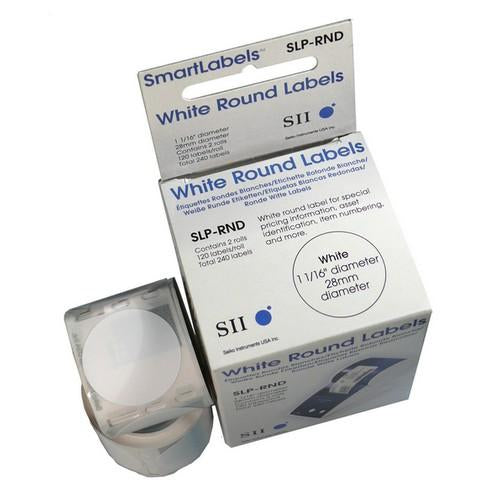 Seiko Instruments SLP-RND – Etiketten (Rolle) Ø 28 mm – weiss – 120 Etiketten/Rolle, 2 Rollen/Pack (240 Stk.)