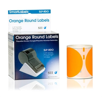 Seiko Instruments SLP-RDO – Etiketten (Rolle) Ø 54 mm – orange – 120 Etiketten/Rolle, 2 Rollen/Pack