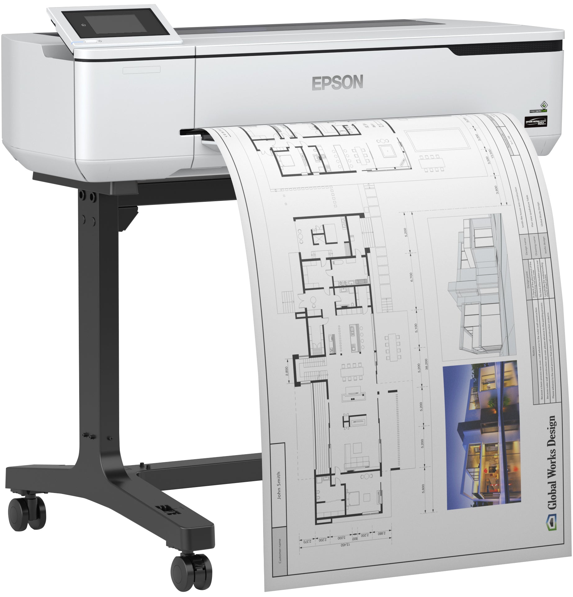Epson SureColor SC-T3100 – Grossformatdrucker 24", Farbe, mit Stand, LAN/WLAN/USB, 2400 × 1200 dpi