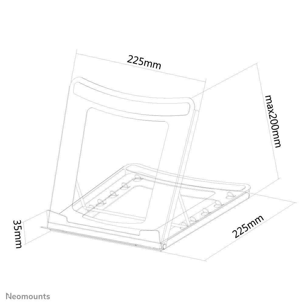 Neomounts Laptop-Ständer – bis 16", 5 kg Traglast – Schwarz
