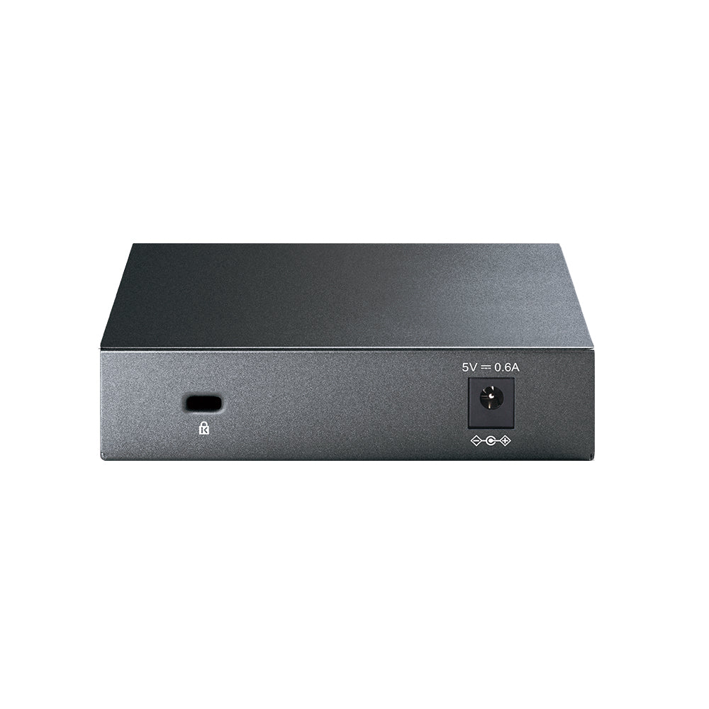 TP-Link TL-SG105S – Unmanaged Gigabit-Switch, 5x RJ-45 (1G), Metallgehäuse, Wand-/Tischmontage, Schwarz