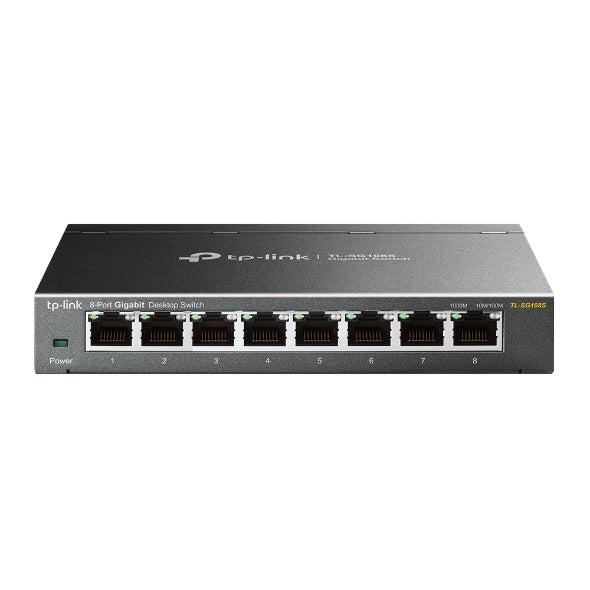 TP-Link TLSG108S – Switch – 8×GbE, Wandmontage, Schwarz
