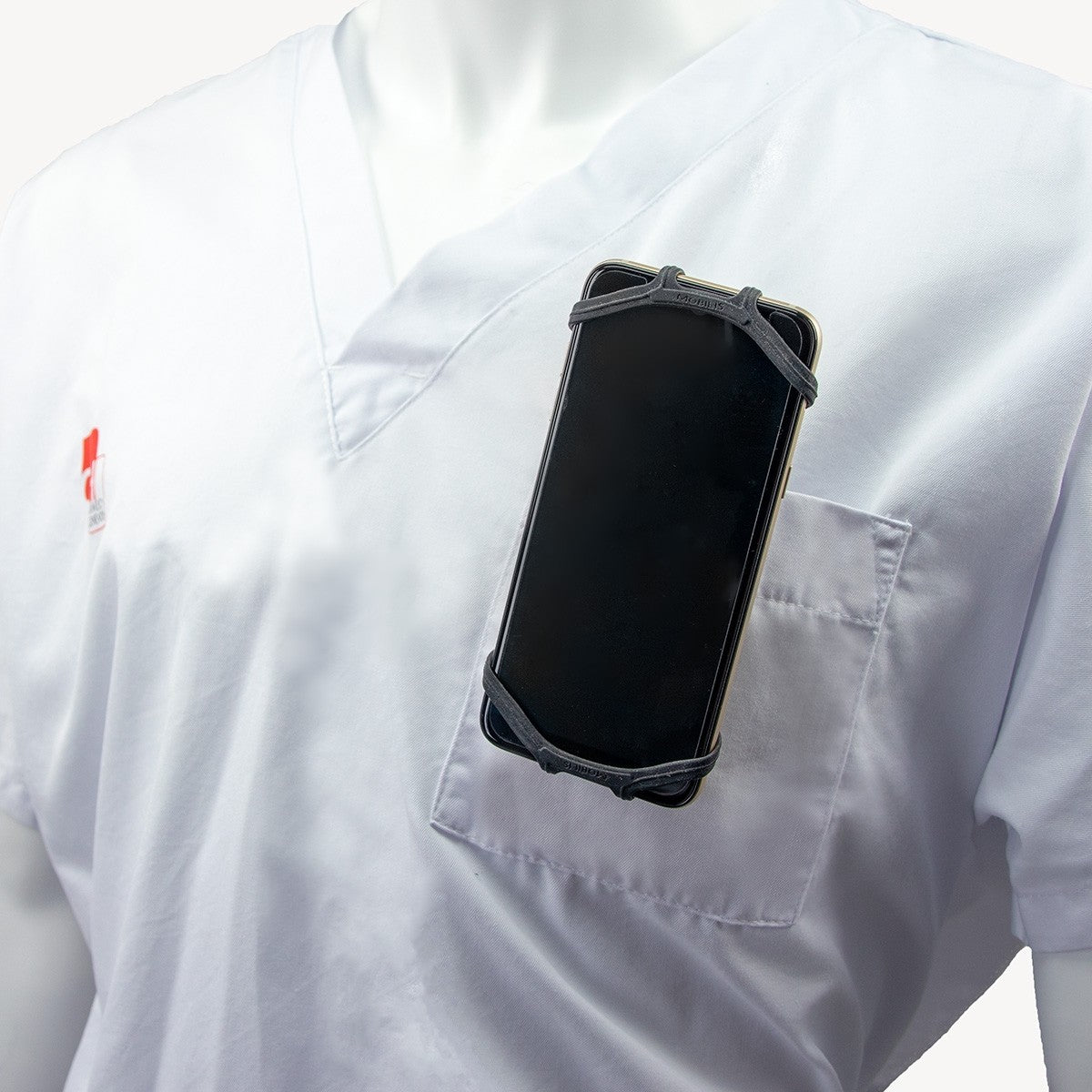 Mobilis 001359 – Gürtelclip, Silikon, drehbar 90° – für Gürtel – Schwarz