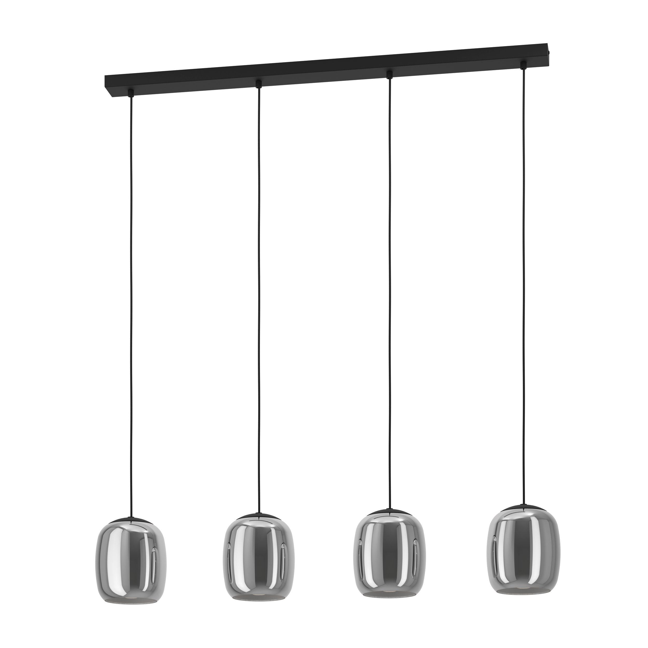 EGLO Deckenleuchte Ciampino – 97,5 × 110 cm, 112 W, schwarz, exkl. E27, 4-flammig
