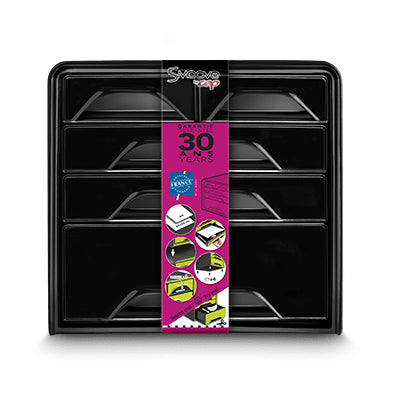 CEP Schubladenelement – 5 Schubladen, für C4, stapelbar, schwarz, Polystyrol (PS), B 270 × H 360 × T 288 mm