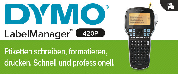 DYMO LabelManager 420P – Beschriftungsgerät für D1-Bänder 6–19 mm, USB, Lithium-Ionen-Akku