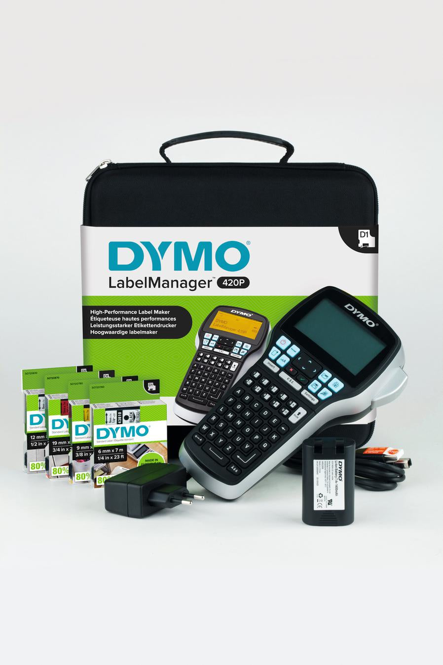 DYMO LabelManager 420P – Beschriftungsgerät für D1-Bänder 6–19 mm, USB