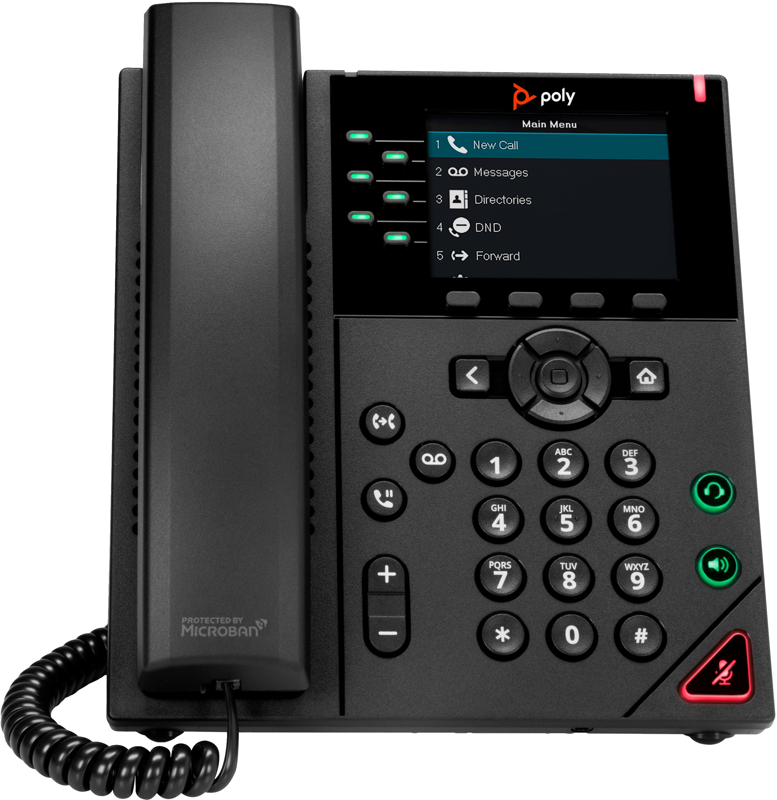 Poly VVX 350 – IP-Telefon, 6 Leitungen, PoE