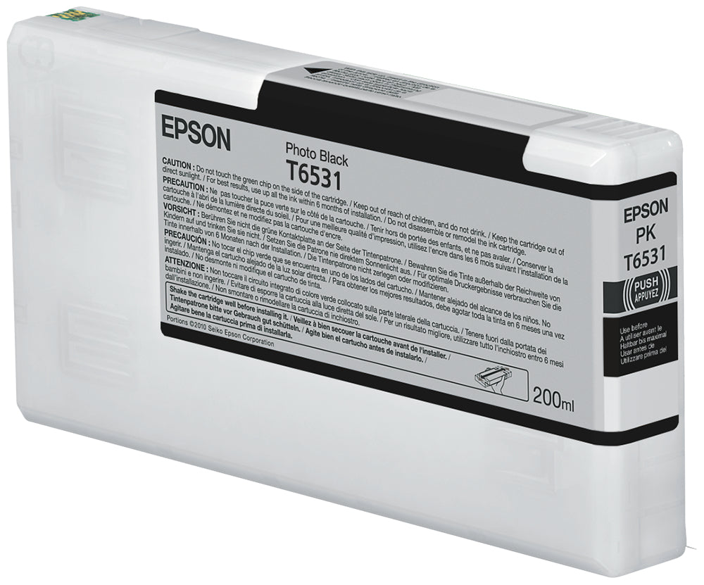 Epson Tintenpatrone T6531, Schwarz, 200 ml – für Tintenstrahldrucker und Multifunktionsgeräte