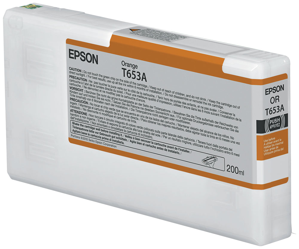 Epson Tintenpatrone T653A00, Orange, 200 ml – für Stylus Pro 4900