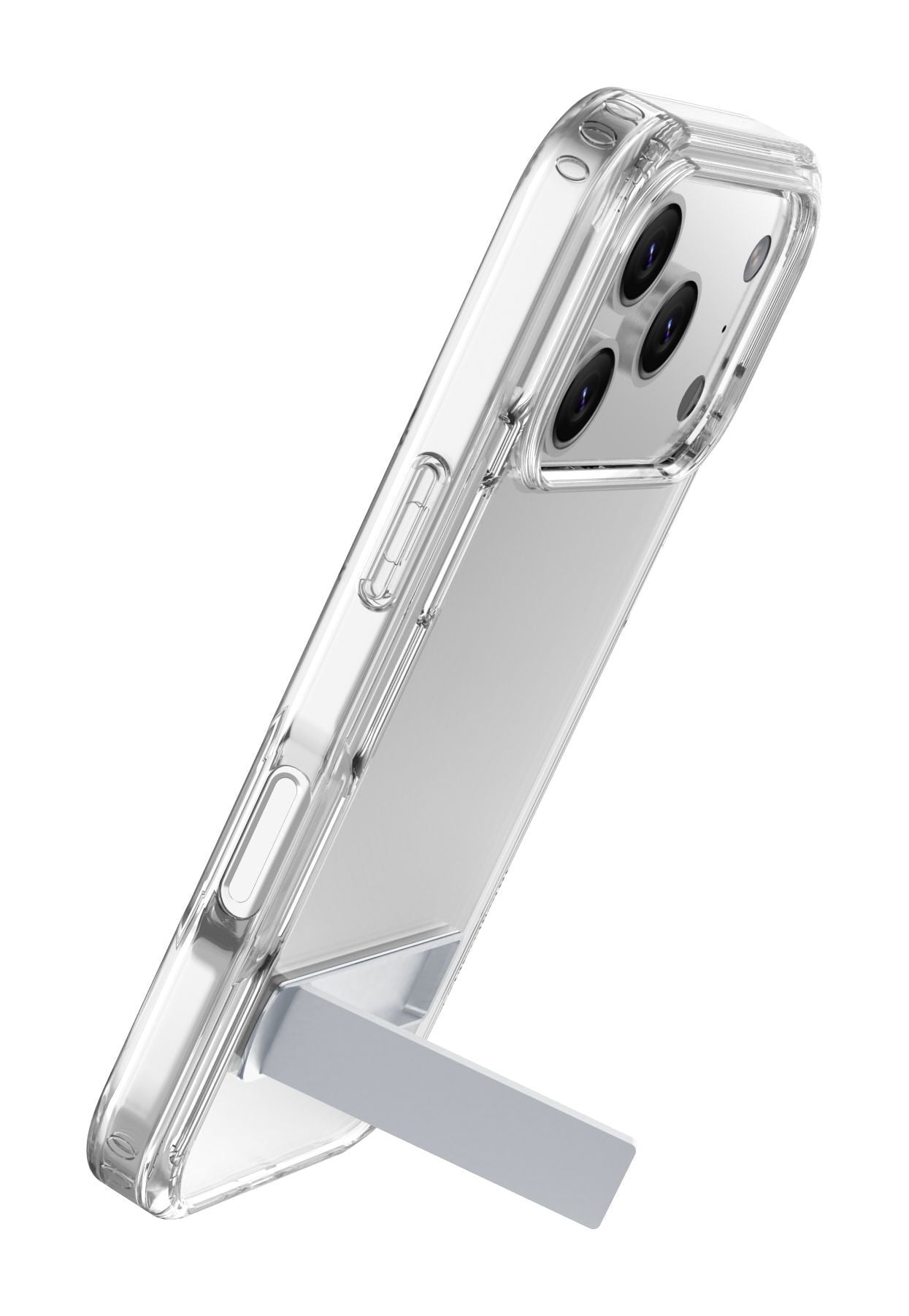 Cellularline Backcover – für Apple iPhone 17 Pro Max – transparent – Kunstleder – mit Ständer, antibakteriell