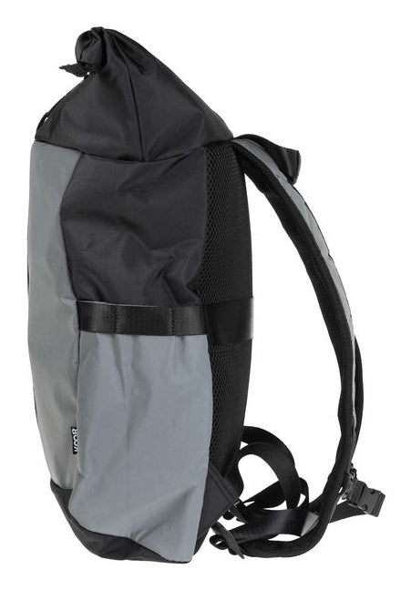 KOOR Notebook-Rucksack Veedi Rolltop Reflective – 22 l, reflektierend, wasserabweisend – Schwarz