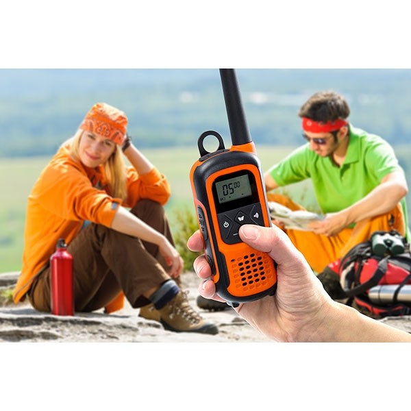 Alecto FR-300OE – Funkgerät, MURS, 16 Kanäle, 10 km Reichweite, IPX7, Schwarz, Orange