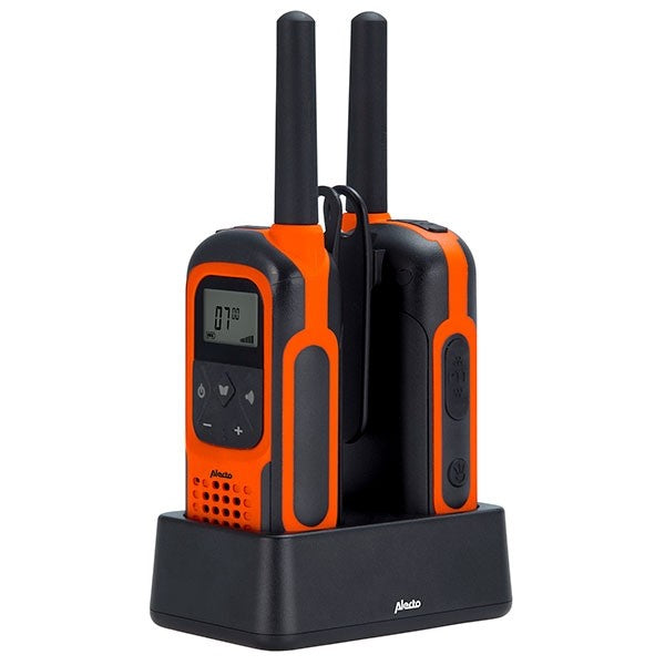Alecto FR-300OE – Funkgerät, MURS, 16 Kanäle, 10 km Reichweite, IPX7, Schwarz, Orange