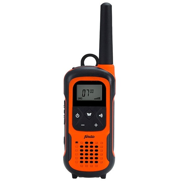 Alecto FR-300OE – Funkgerät, MURS, 16 Kanäle, 10 km Reichweite, IPX7, Schwarz, Orange