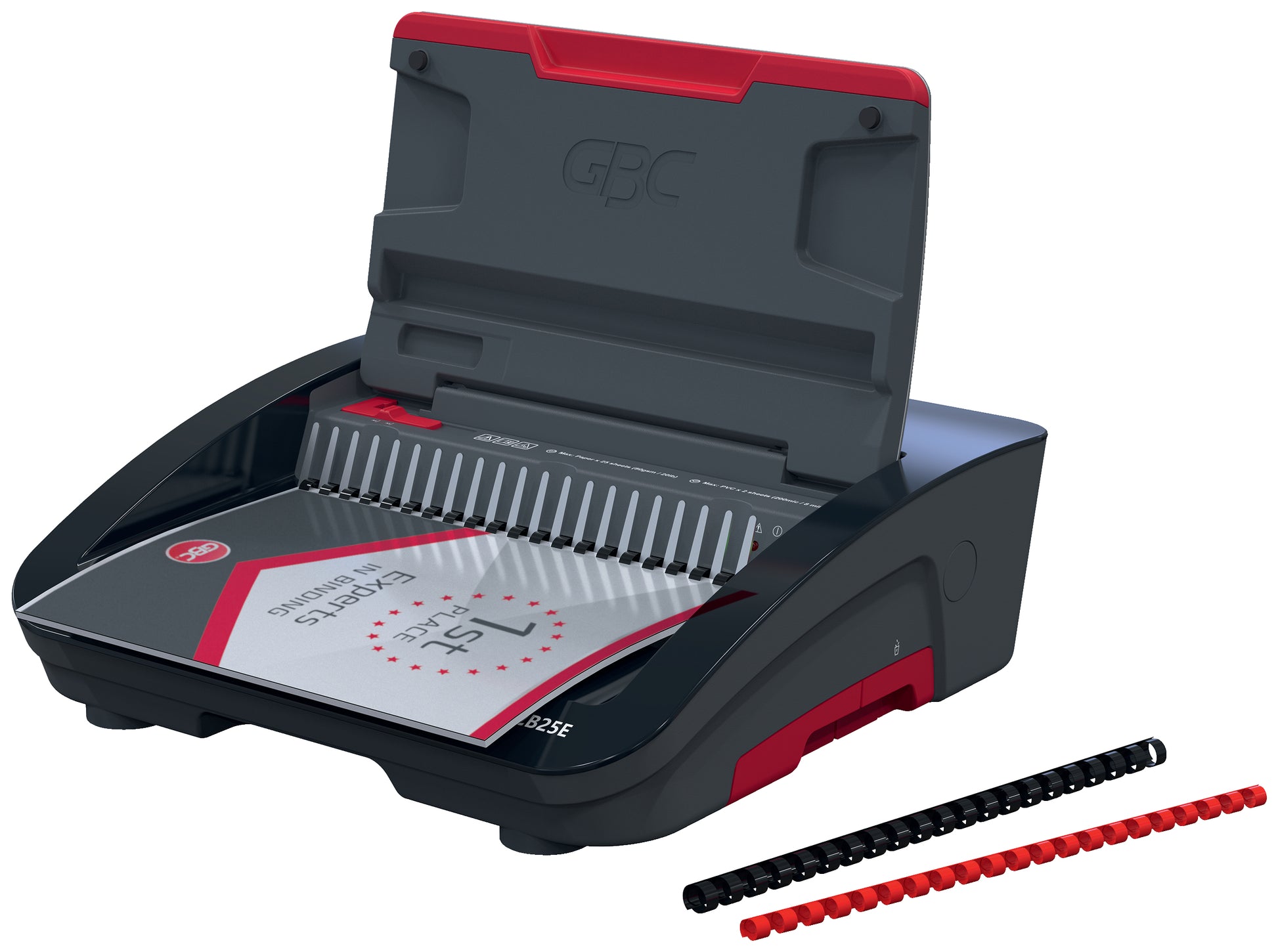 GBC CombBind CB25E Bindegerät – Plastikbindung, für 21-Loch, A4, 25 Blatt
