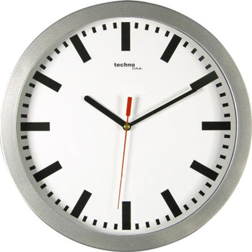 Technoline WT8610 Wanduhr – Funk, analog, Ø 30 cm, Silber, Metall