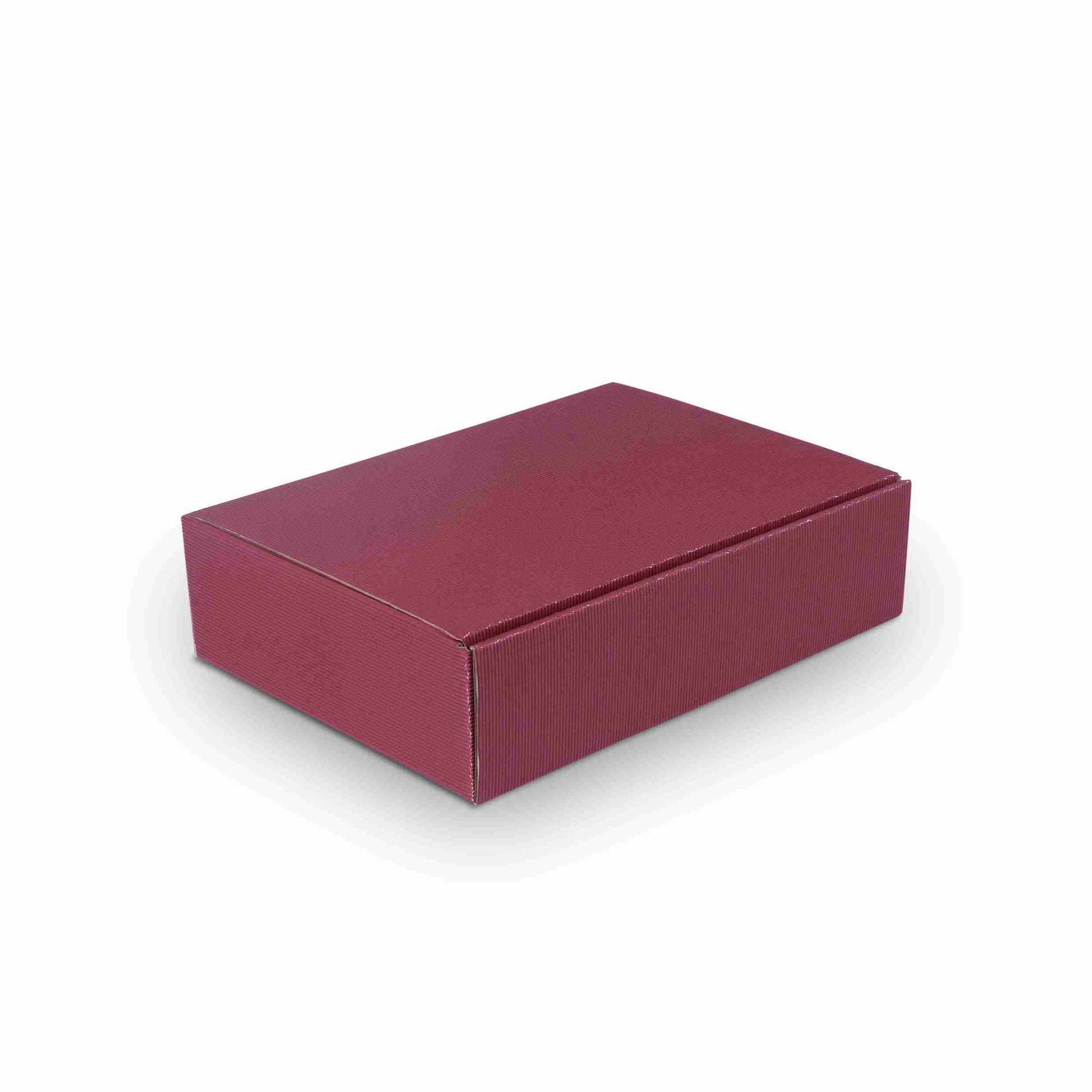 Model Weinpräsentkarton Offene Welle, Wellpappe, bordeaux – Innenmass 360 × 90 × 250 mm – für 3 Flaschen (0,75 – 1 Palette (500 Stk.)
