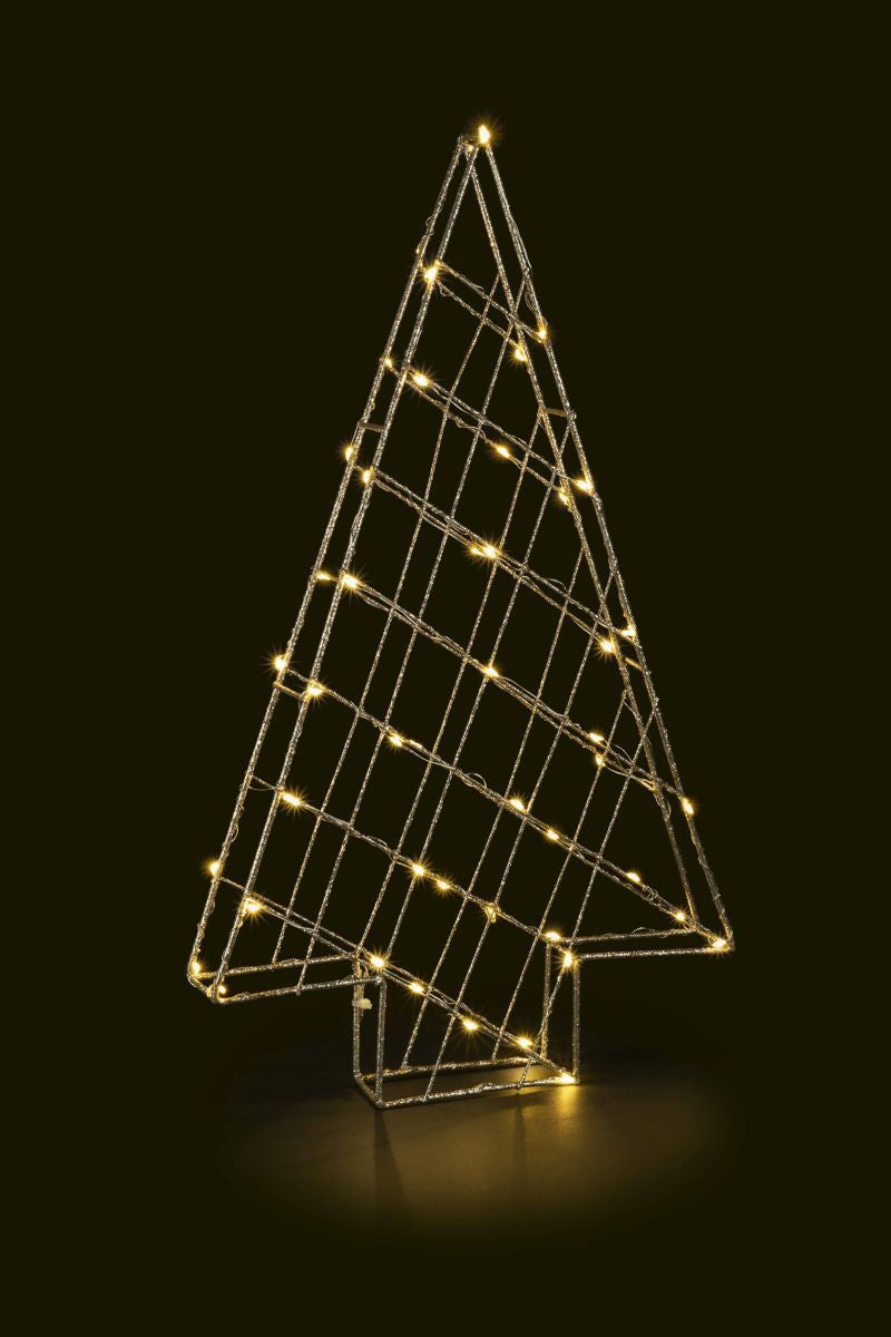 STT Svenja Dekorationsfigur – 45 cm, 40 LEDs, batteriebetrieben, Timer – Metall, Gold