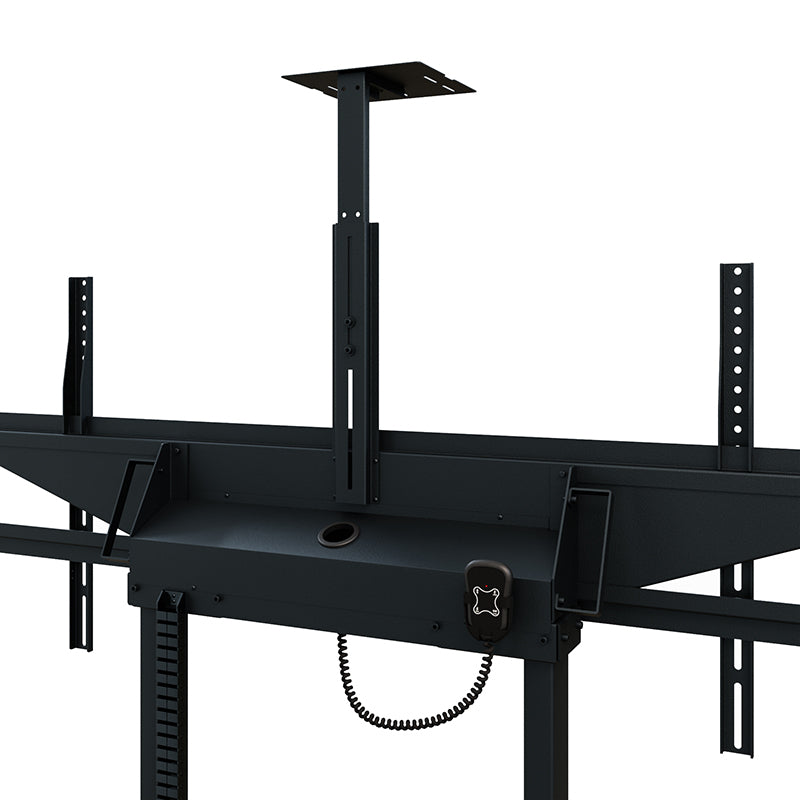 Hagor Bodenständer – 46–65" – VESA 400×400–600×400 – bis 120 kg, Motorisiert, für 2 Displays – Twin Lift FS-DB