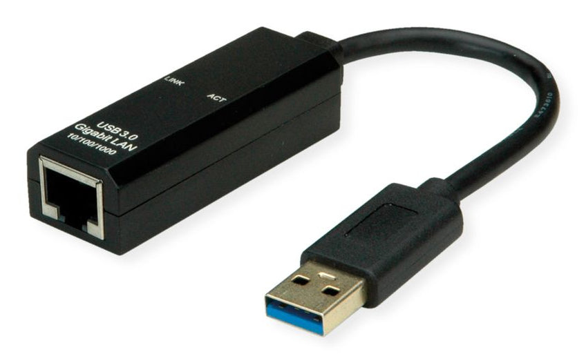 VALUE Netzwerkadapter USB-A zu RJ-45 – 1 Gbit/s, USB 3.2 Gen 1 (5 Gbit/s), stromversorgt über USB