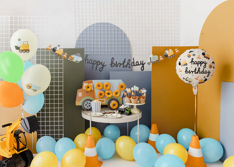 PartyDeco Luftballons Baustelle – mehrfarbig – Ø 30 cm – Latex – 6 Stk