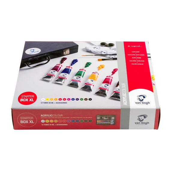 Van Gogh Starterbox Koffer XL Acrylfarbe – Mehrfarbig – 12 Farben – 12×40 ml (480 ml)