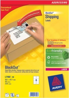 Avery Adressetiketten L7165-40, 68 mm × 99 mm, weiss, Papier, selbstklebend, 320 Stk.