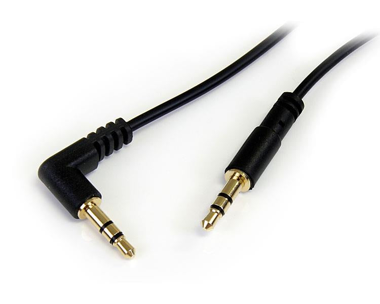 StarTech.com 3,5-mm-Klinkenkabel – 90° Stecker zu Stecker – 0,3 m, vergoldete Stecker