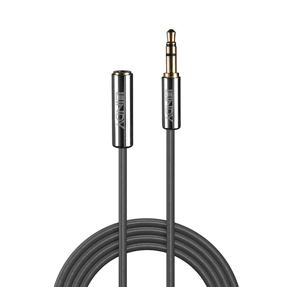 Lindy Audio-Verlängerungskabel 3,5 mm Klinke (Stecker) auf 3,5 mm Klinke (Buchse) – 0,5 m, 3-polig (TRS), anthrazit