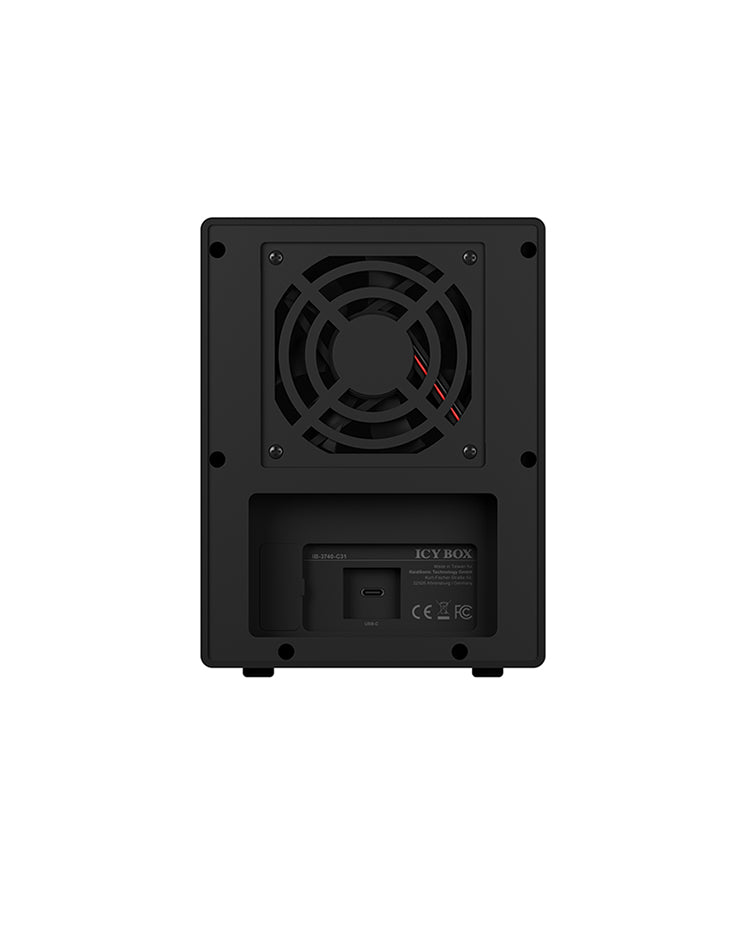 ICY BOX IB-3740-C31 – 4-Bay Gehäuse – USB-C 3.2 Gen 2 (10 Gbit/s), für 2,5"/3,5" HDD/SSD, SATA